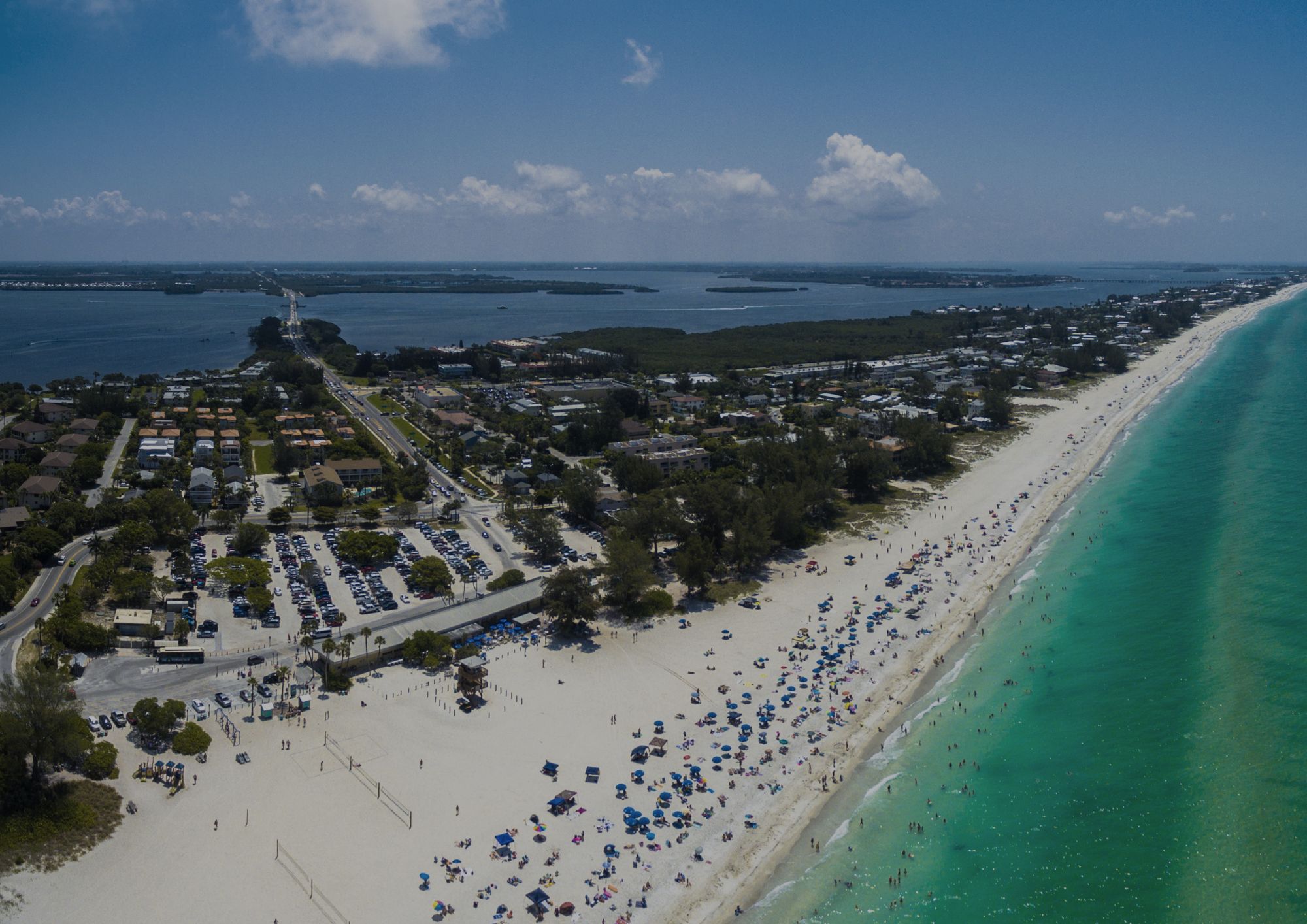 Aerial view of a Florida beach town